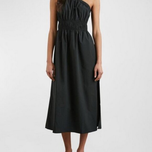 Rails Selani One Shoulder Cotton dress in Black Medium - Picture 3 of 4